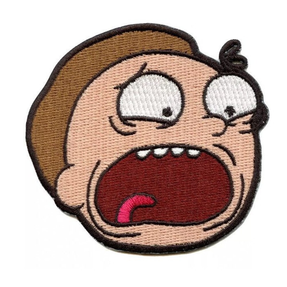 Rick and Morty Screaming Morty Head Embroidered Iron On Patch